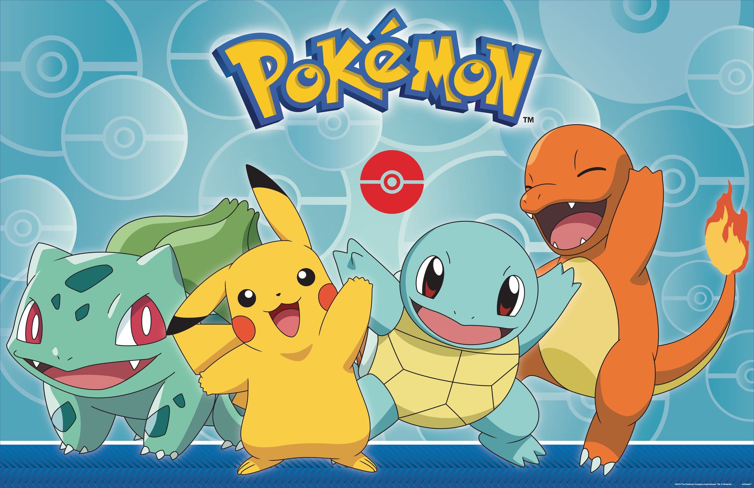Pokémon characters gathered together